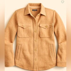 J Crew Wool Blend Shirt Jacket Shacket Camel Tan size XL